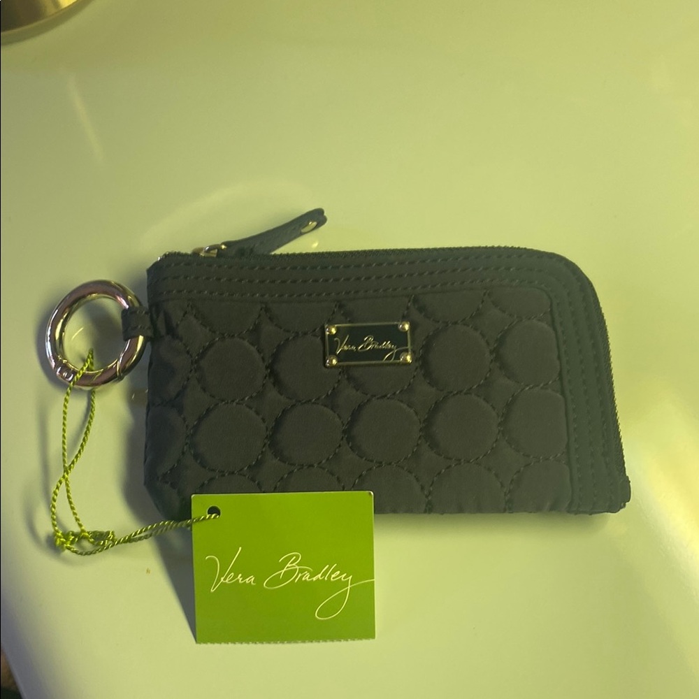 Vera Bradley Black Quilted Keychain Pouch